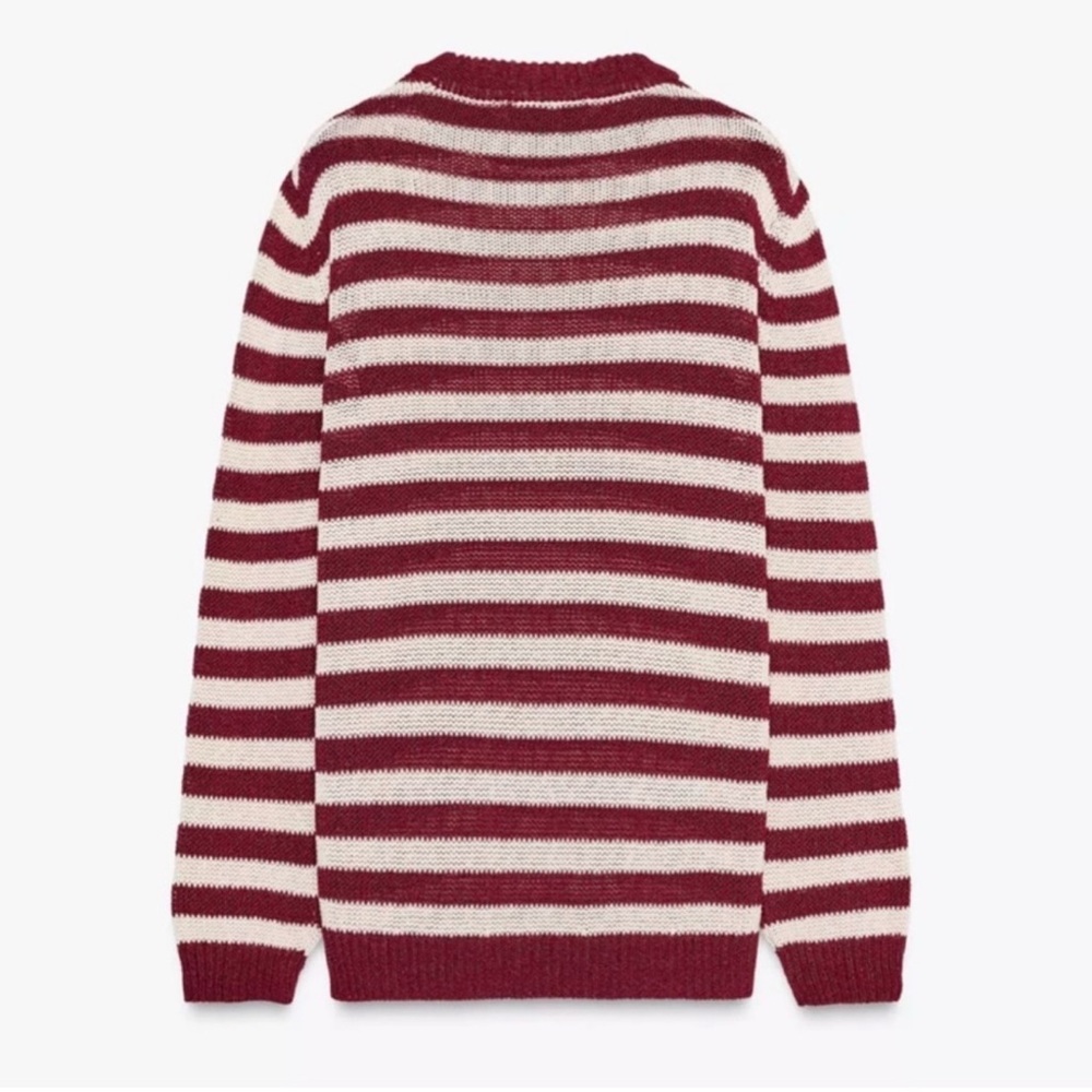 NWT Zara Striped Rustic Knit Sweater - Picture 5 of 5